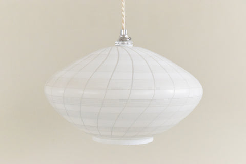 Vintage White Patterned Frosted Glass Pendant Light Shade