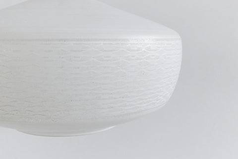 Vintage White Patterned Frosted Glass Textured Pendant Light Shade