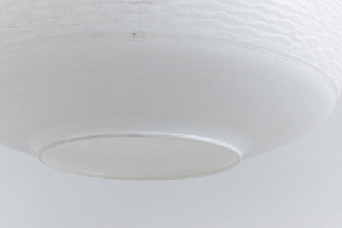 Vintage White Patterned Frosted Glass Textured Pendant Light Shade