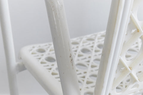 Vintage White Plastic and Metal Garden Chair by Larélite