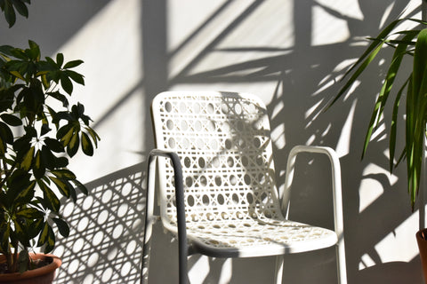 Vintage White Plastic and Metal Garden Chair by Larélite