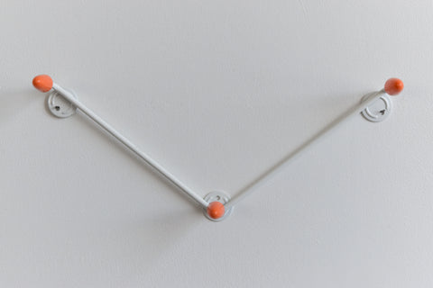 Vintage White and Orange Wall Mounted Sputnik Coat Hook