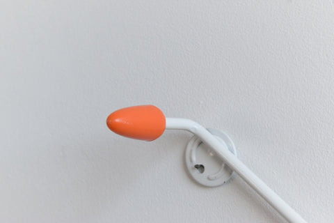 Vintage White and Orange Wall Mounted Sputnik Coat Hook