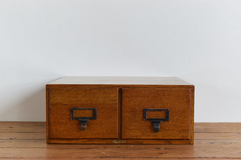 Vintage Wooden Double Filing Drawer Unit by Advance Systems