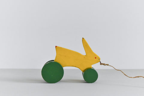 Vintage Wooden Rabbit Pull Along Toy