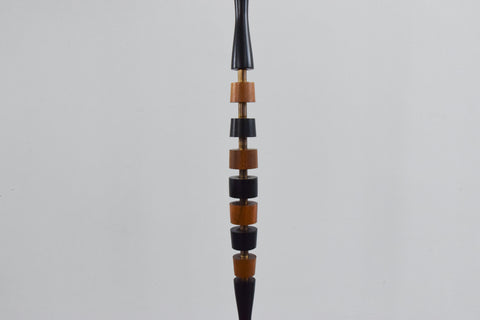 Vintage Wooden Sculptural Floor Lamp with New Shade