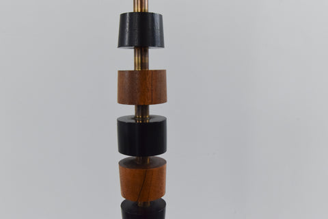 Vintage Wooden Sculptural Floor Lamp with New Shade