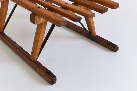 Vintage Wooden Slatted Traditional Davos Germina Sledge / Sleigh