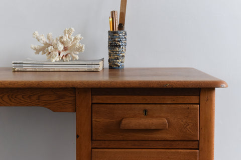 Vintage 1950s Oak Desk