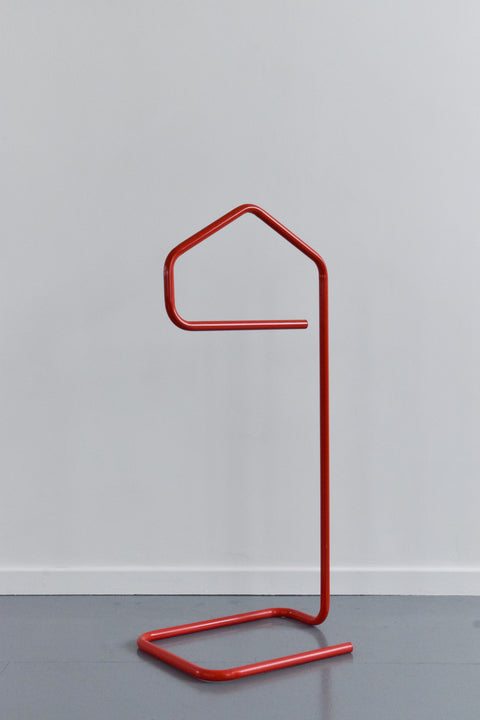 Vintage 1980s IKEA 'Grund / Järpen' Red Metal Vanity Clothes Stand