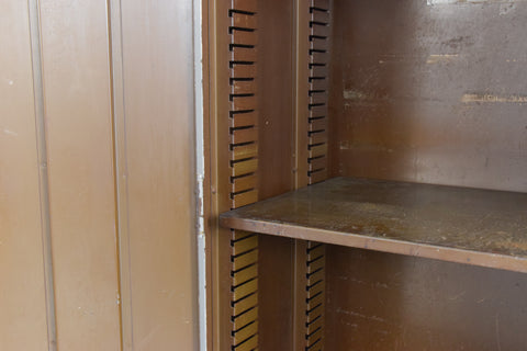 Vintage Grey Metal Industrial Double Door Locker / Cabinet