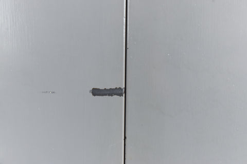 Vintage Grey Metal Industrial Double Door Locker / Cabinet