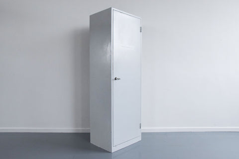 Vintage Grey Metal Industrial Single Door Locker / Cabinet