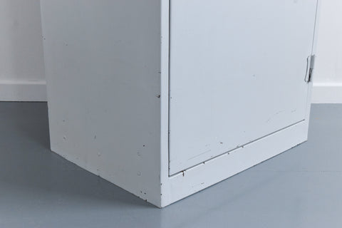 Vintage Grey Metal Industrial Single Door Locker / Cabinet