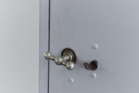 Vintage Grey Metal Industrial Single Door Locker / Cabinet