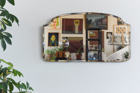 Vintage Frameless Bevelled Wall Mirror