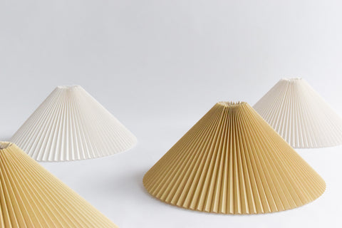 Large Pleated Lampshade Available in Beige and White