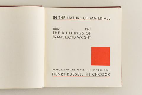 Vintage 1942 In The Nature Of Materials The Buildings of Frank Lloyd Wright Book by Henry-Russell Hitchcock