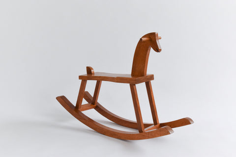 Vintage 1950s Small Wooden Rocking Horse