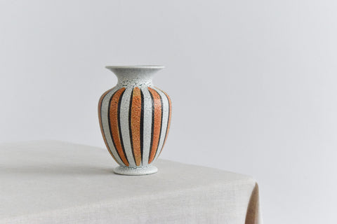 Vintage 1950s Striped Ceramic Vase