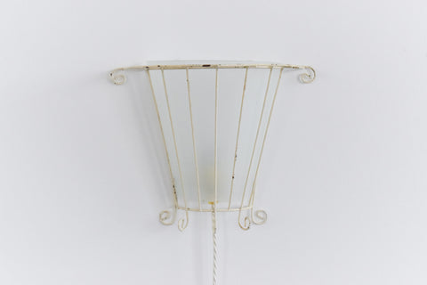 Vintage 1950s Wire and Glass Wall Light