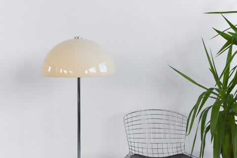 Vintage Chrome and Plastic Mushroom Floor Lamp by Cosmo Designs LTD.