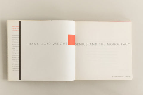 Vintage 1972 Genius and the Mobocracy Book by Frank Lloyd Wright