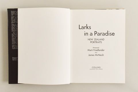 Vintage 1974 Larks in a Paradise New Zealand Portraits Book by Marti Fiedlander and James McNeish