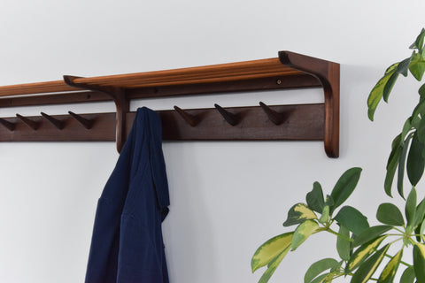 Vintage Afrormosia Wall Coat Rack by John Herbert for A. Younger Ltd