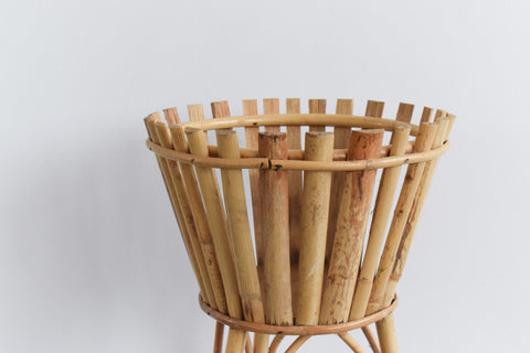 Vintage Bamboo Decorative Plant Stand Container