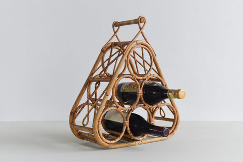 Vintage Bamboo Bottle Rack / Wine Rack