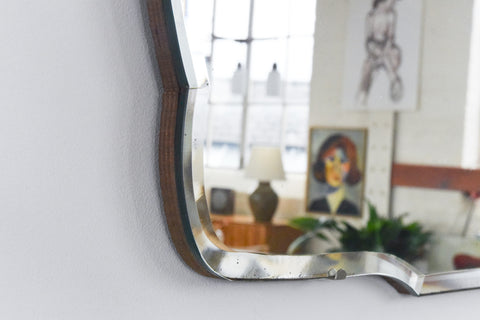 Vintage Frameless Bevelled Mirror
