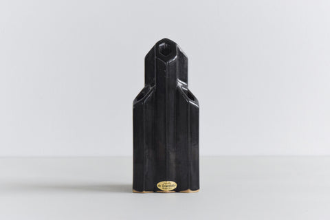 Vintage Black Sculptural Vase / Vessel by Geert Jacobs for Potterie de Tramhalte