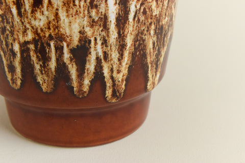 Vintage Brown Drip Glaze West German Plant Pot