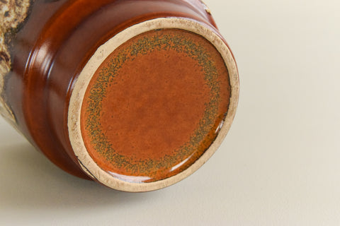 Vintage Brown Drip Glaze West German Plant Pot