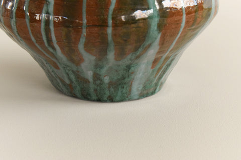 Vintage Brown and Green Studio Pottery Vase