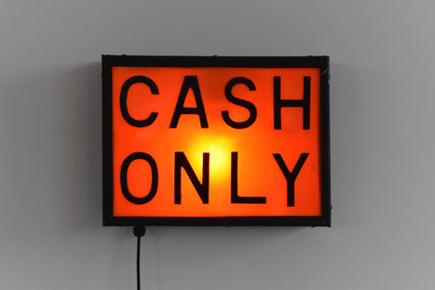 Vintage Cash Only Light Up Sign