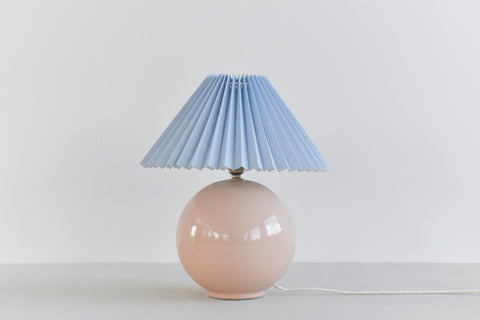 Vintage Ceramic Table Lamp with New Pleated Shade 