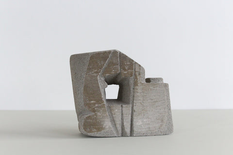 Vintage Concrete Brutalist Abstract Sculpture