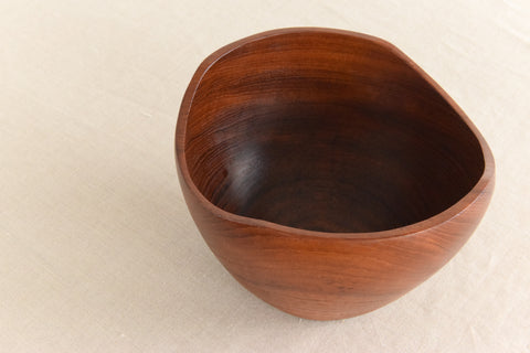 Vintage Danish Handcrafted Wooden Bowl