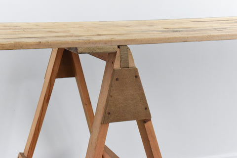 Vintage Extra Large Rustic Wooden Trestle Table