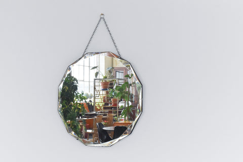 Vintage Frameless Bevelled Mirror