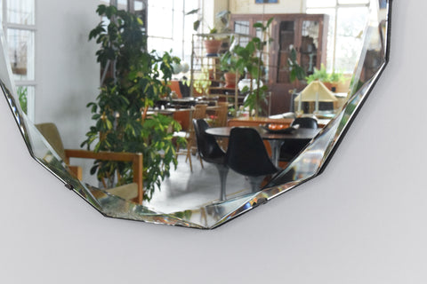 Vintage Frameless Bevelled Mirror