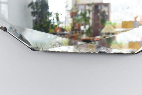 Vintage Frameless Bevelled Mirror