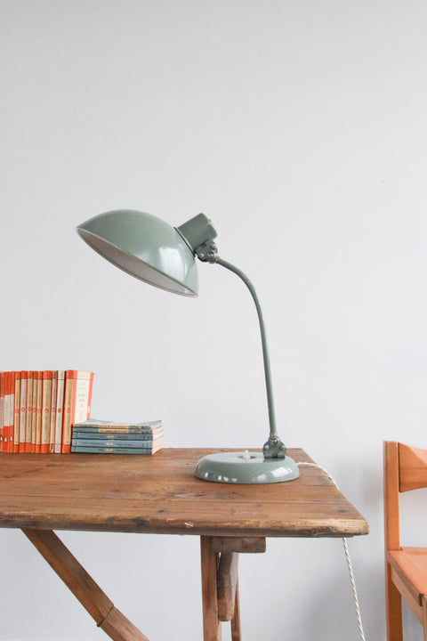 Vintage Sage Green French Gooseneck Desk Lamp