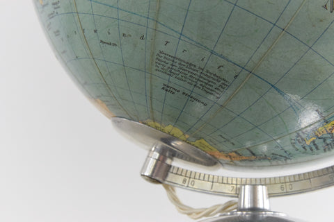 Vintage German Glass Light Up Columbus DUO Erdglobus Globe by Paul Oestergaard
