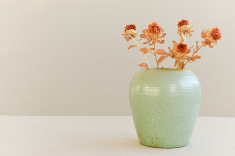 Vintage Green Ceramic Vase