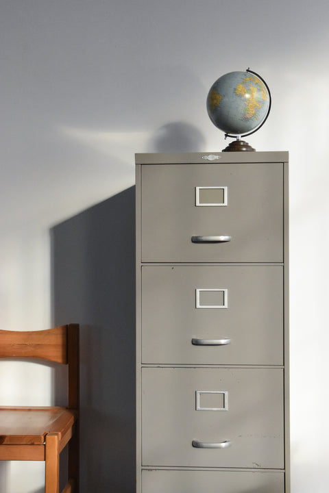 Vintage Grey Metal Filing Cabinet by Art Metal