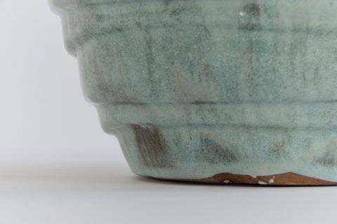Vintage Handmade Ceramic Mint Green Glazed Plant Pot