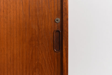 Vintage Rare Teak Tambour Door Cabinet by Heinrich Roepstorff for Danmøbel